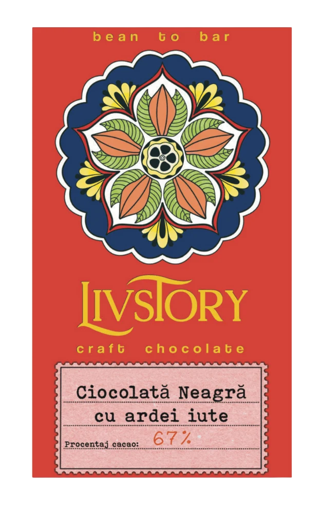 Dark Chocolate with Chili Peppers, Bean to Bar